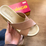 Sandália Moleca Tamanco Tiras Cruzadas