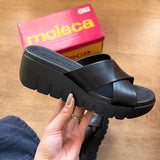 Sandália Moleca Tamanco Tiras Cruzadas