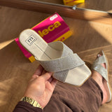 Sandália Moleca Rasteirinha Tiras Cruzadas